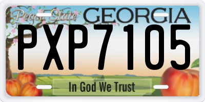 GA license plate PXP7105