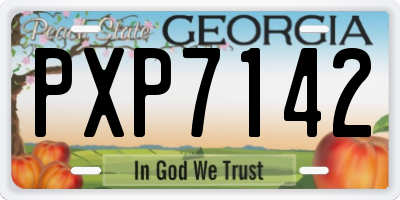 GA license plate PXP7142
