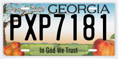 GA license plate PXP7181