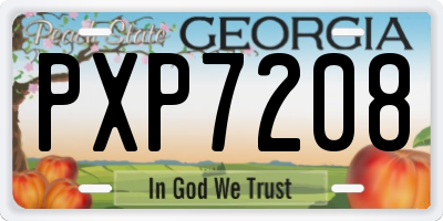 GA license plate PXP7208
