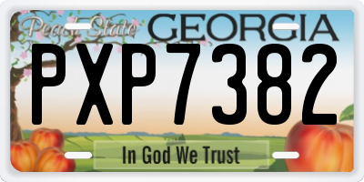 GA license plate PXP7382