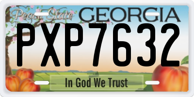GA license plate PXP7632