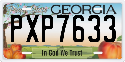 GA license plate PXP7633