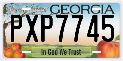 GA license plate PXP7745