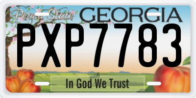GA license plate PXP7783