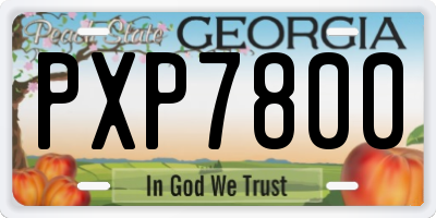 GA license plate PXP7800