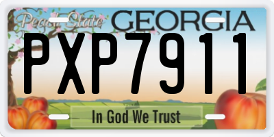 GA license plate PXP7911