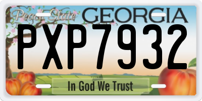 GA license plate PXP7932