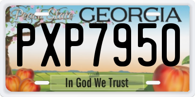 GA license plate PXP7950