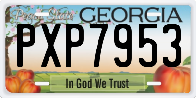 GA license plate PXP7953