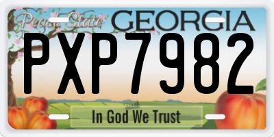 GA license plate PXP7982