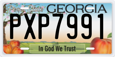 GA license plate PXP7991