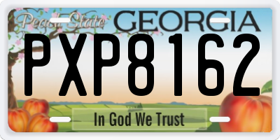 GA license plate PXP8162