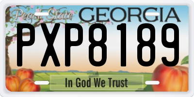 GA license plate PXP8189