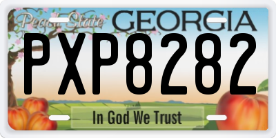 GA license plate PXP8282