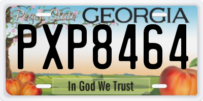 GA license plate PXP8464