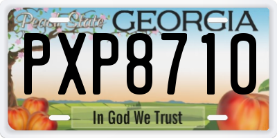 GA license plate PXP8710