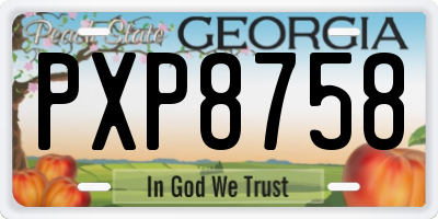 GA license plate PXP8758