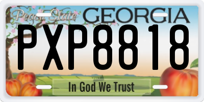 GA license plate PXP8818