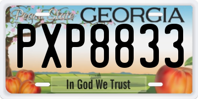 GA license plate PXP8833