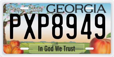GA license plate PXP8949