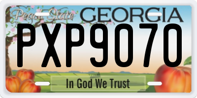 GA license plate PXP9070