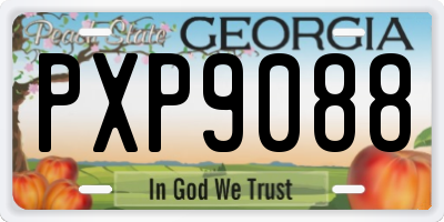 GA license plate PXP9088