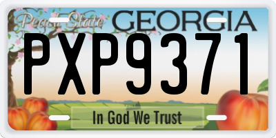 GA license plate PXP9371
