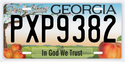 GA license plate PXP9382