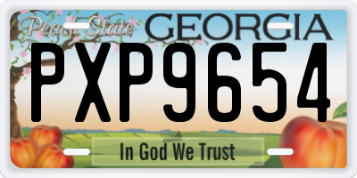 GA license plate PXP9654