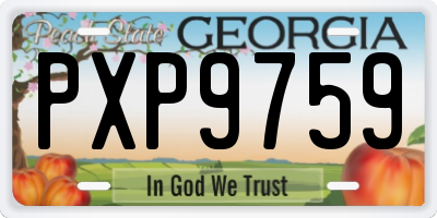 GA license plate PXP9759