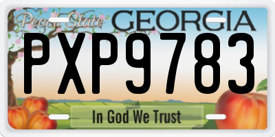 GA license plate PXP9783