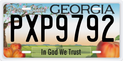 GA license plate PXP9792
