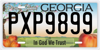 GA license plate PXP9899