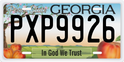 GA license plate PXP9926