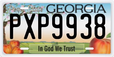 GA license plate PXP9938
