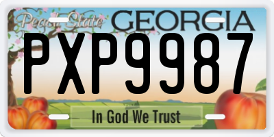 GA license plate PXP9987