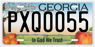 GA license plate PXQ0055