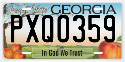 GA license plate PXQ0359