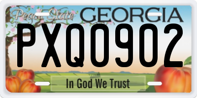 GA license plate PXQ0902