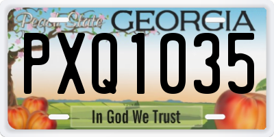 GA license plate PXQ1035