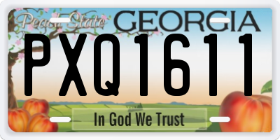 GA license plate PXQ1611