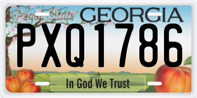 GA license plate PXQ1786