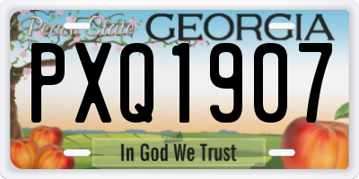 GA license plate PXQ1907