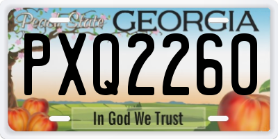 GA license plate PXQ2260