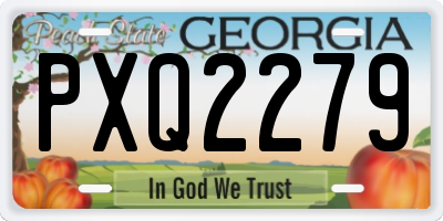 GA license plate PXQ2279