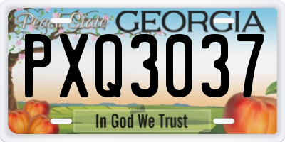 GA license plate PXQ3037