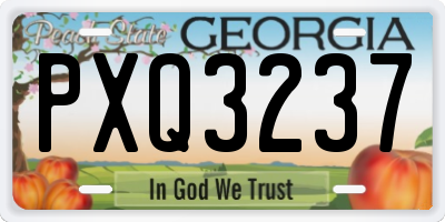 GA license plate PXQ3237