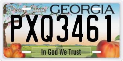 GA license plate PXQ3461