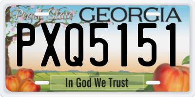 GA license plate PXQ5151